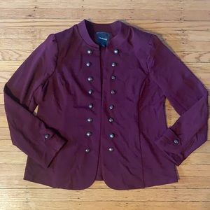 Burgundy/wine soldier jacket with gold buttons